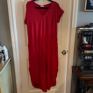 Entro Vibrant Red High Low Dress
